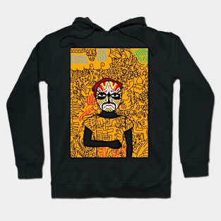 Exquisite Digital Art Collectible - Character with FemaleMask, ChineseEye Color, and DarkSkin on TeePublic Hoodie